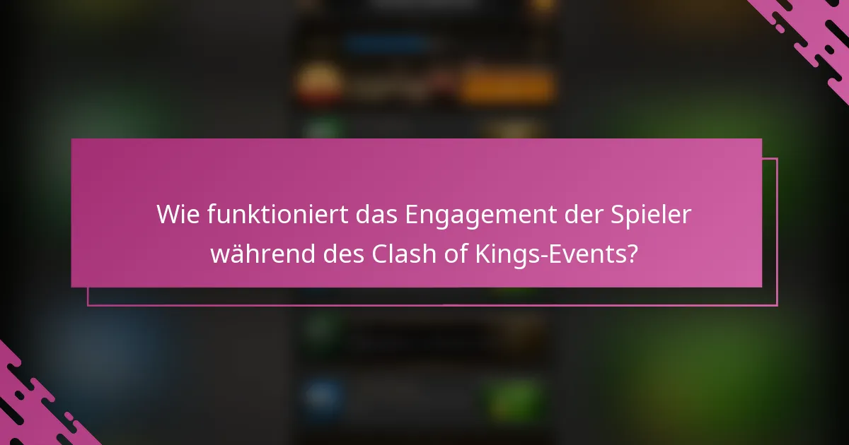 Wie funktioniert das Engagement der Spieler während des Clash of Kings-Events?